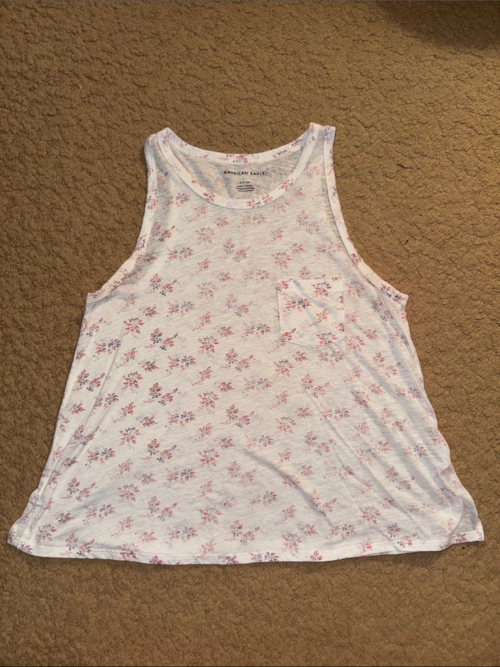 American Eagle Floral Tank With Pocket